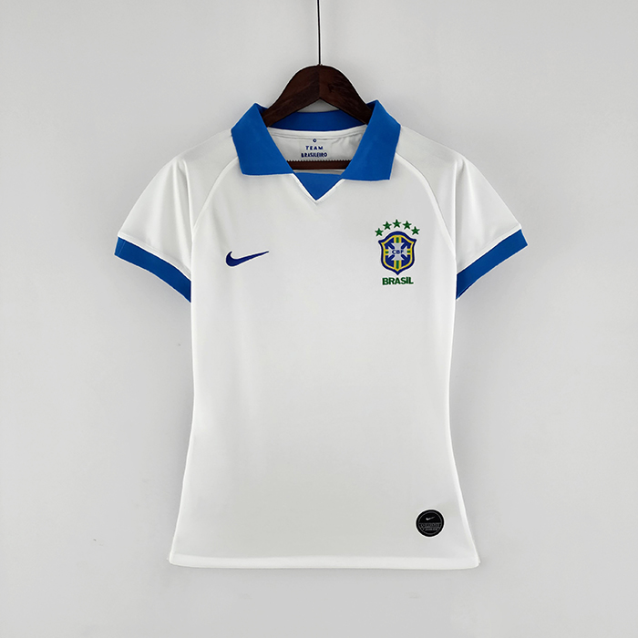 2019 Woman Brazil away White Jersey version short sleeve-8015870
