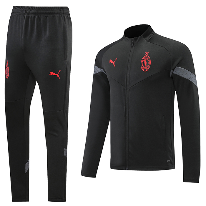 22/23 AC Milan Jersey Black Edition Classic Training Suit (Top + Pant)-9911283