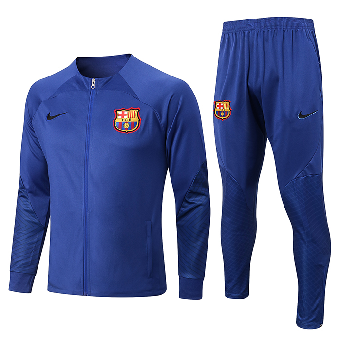 22/23 Barcelona Jersey Navy Blue Edition Classic Training Suit (Top + Pant)-756764