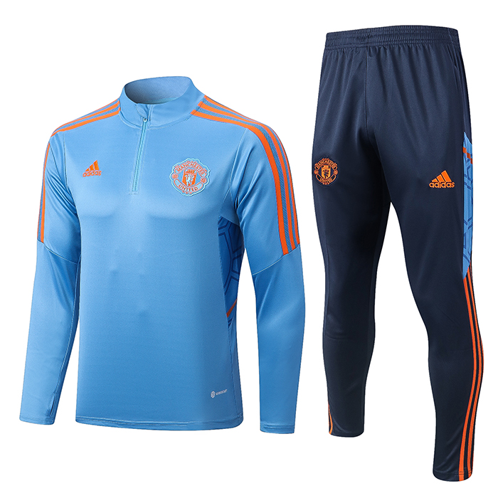 22/23 Manchester United M-U Jersey Blue Edition Classic Training Suit (Top + Pant)-2140921