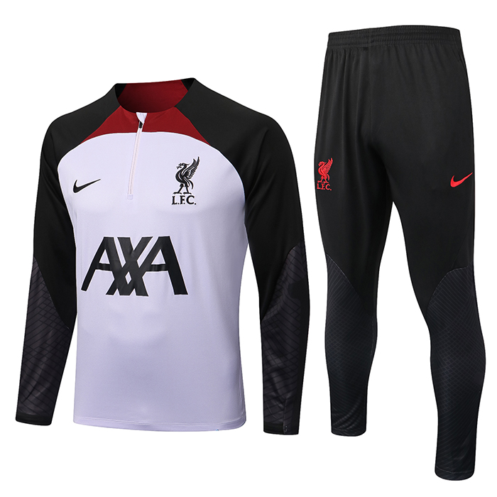 22/23 Liverpool Jersey White Black Edition Classic Training Suit (Top + Pant)-1071569