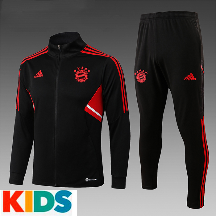 22/23 Bayern Munich Kids Jersey Black Edition Classic Kids Training Suit (Top + Pant)-439482