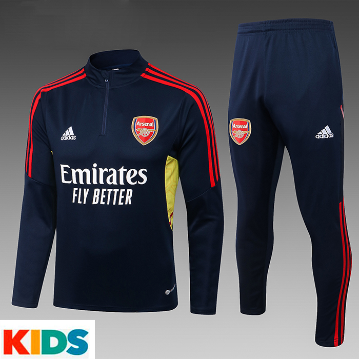 22/23 Arsenal Kids Jersey Navy Blue Edition Classic Kids Training Suit (Top + Pant)-8034237