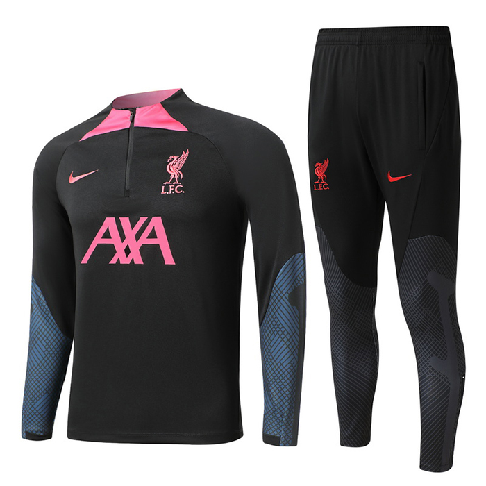 22/23 Liverpool Jersey Black Pink Edition Classic Training Suit (Top + Pant)-3004161