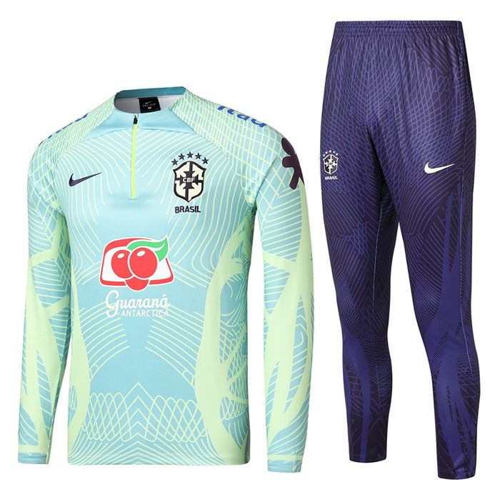 2022 Brazil Jersey Light Green Edition Classic Training Suit (Top + Pant)-8363528
