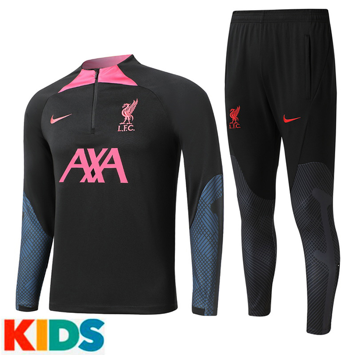 22/23 LiverpoolKids Jersey Black Pink Edition Classic Kids Training Suit (Top + Pant)-8846790