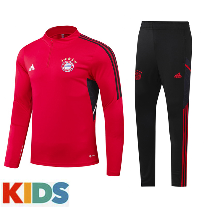 22/23 Bayern Munich Jersey Red Edition Classic Kids Training Suit (Top + Pant)-2643385