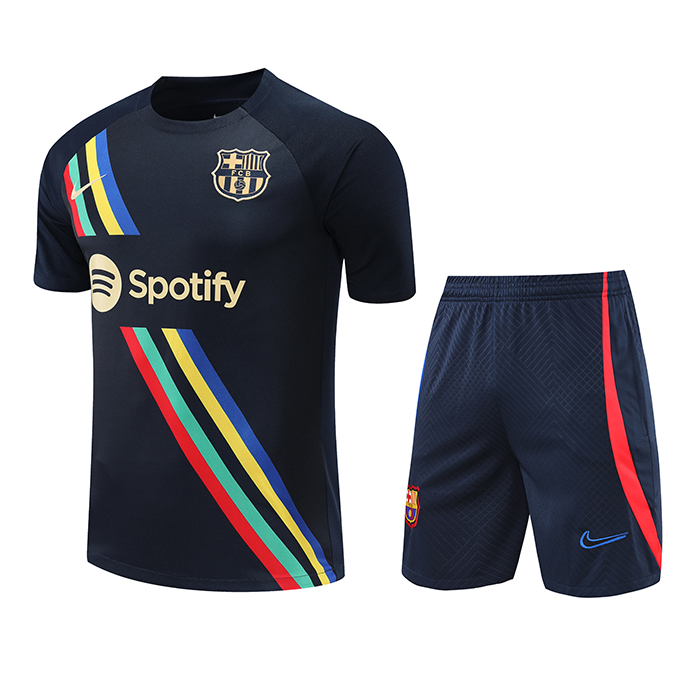 22/23 Barcelona training Navy Blue suit kit Suit Shorts Kit Jersey (Shirt + Short)-8317172