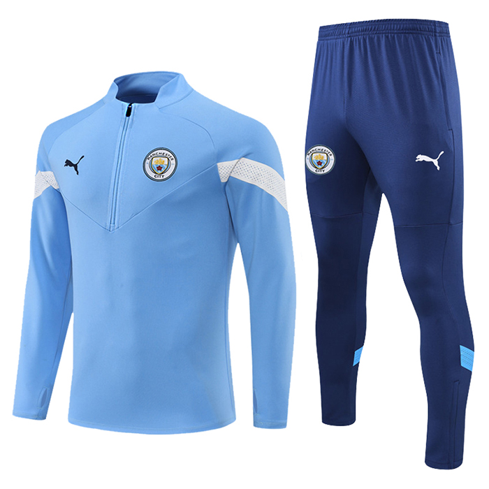 22/23 Manchester City Jersey Blue Edition Classic Training Suit (Top + Pant)-398894