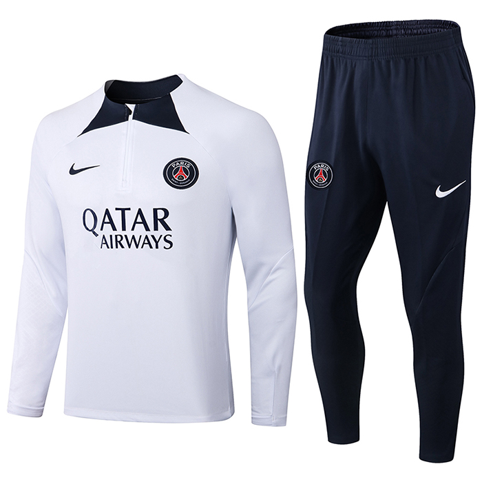 22/23 Paris Saint-Germain PSG Jersey White Edition Classic Training Suit (Top + Pant)-4665635