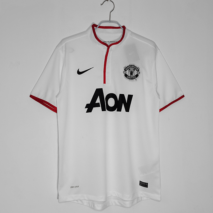 2012/13 Retro Manchester United M-U Away White Jersey version short sleeve-1095062