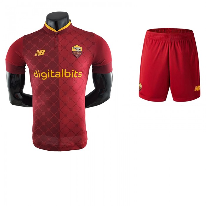 22/23 Roma home Red Suit Shorts Kit Jersey (Shirt + Short) ( Player Version )-7883834