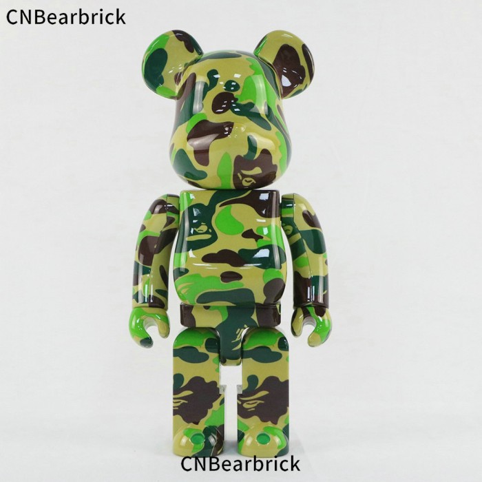 Bearbrick BAPE camouflage building block bear 400% 28CM tide play violent bear doll doll decoration-Green-6790187