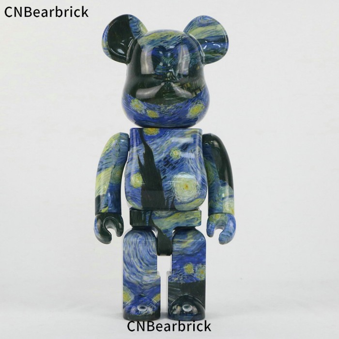 New Bearbrick building block bear 400% 28CM ABS joint violent bear tide play doll doll ornaments-Blue/Black-9499631