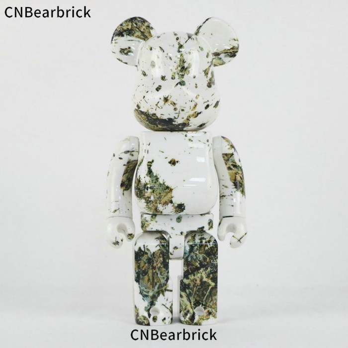 New Bearbrick building block bear 400% 28CM ABS joint violent bear tide play doll doll ornaments-White/Green-843433