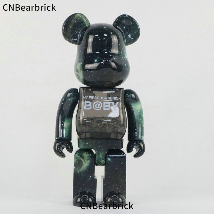 Bearbrick Qianqiu Starry Sky Building Block Bear 400% Trendy Doll Violent Bear Doll Ornament-Grey-8466838