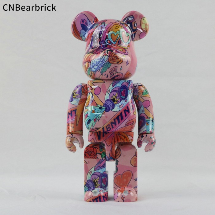 Bearbrick 400% Valentine's Day Building Blocks Bear Tide Play Doll Doll Violent Bear Decoration Ornament-4372530