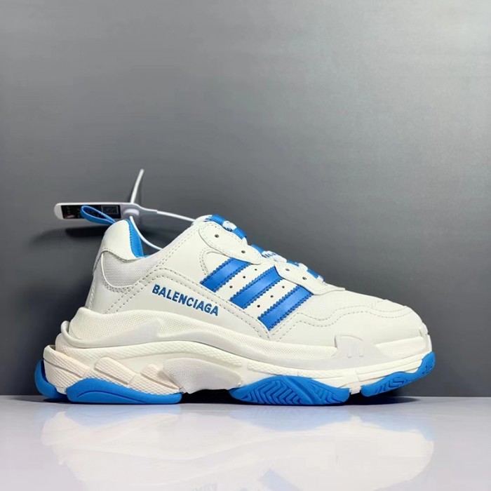 Balenciaga Triple S Sneaker 17FW ins Running Shoes-White/Blue-5427596