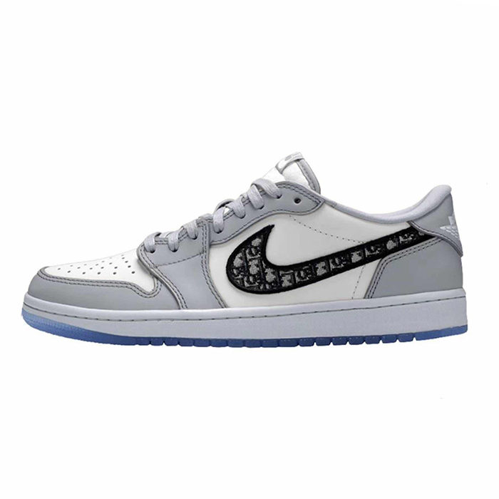 Air Jordan 1 Low AJ1 Running Shoes-Grey/White-1244873