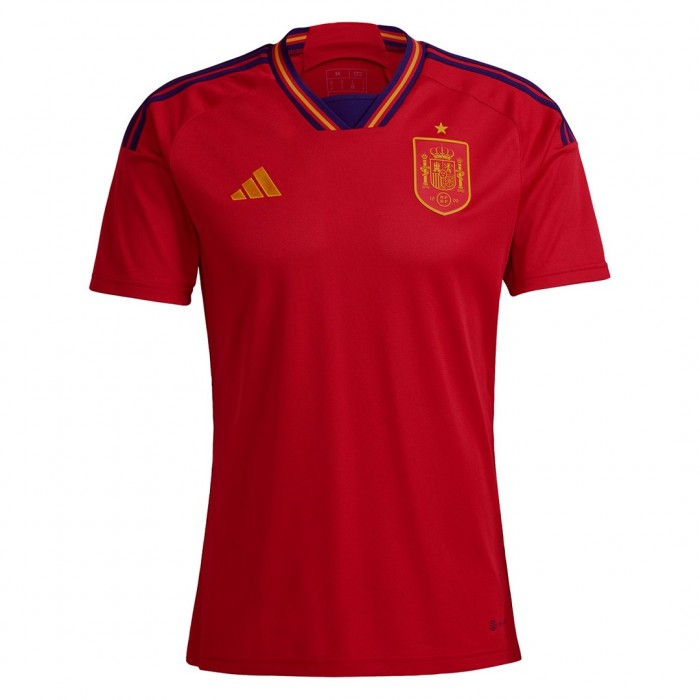 2022 World Cup National Team Spain Home Red Jersey version short sleeve-5552977