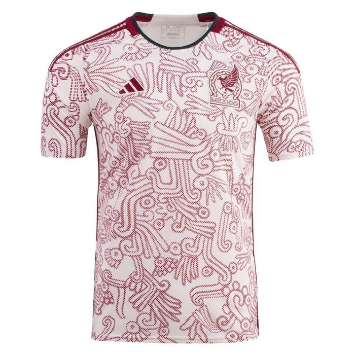 2022 World Cup National Team Mexico Away White Red Jersey version short sleeve (Player Version)-1538039