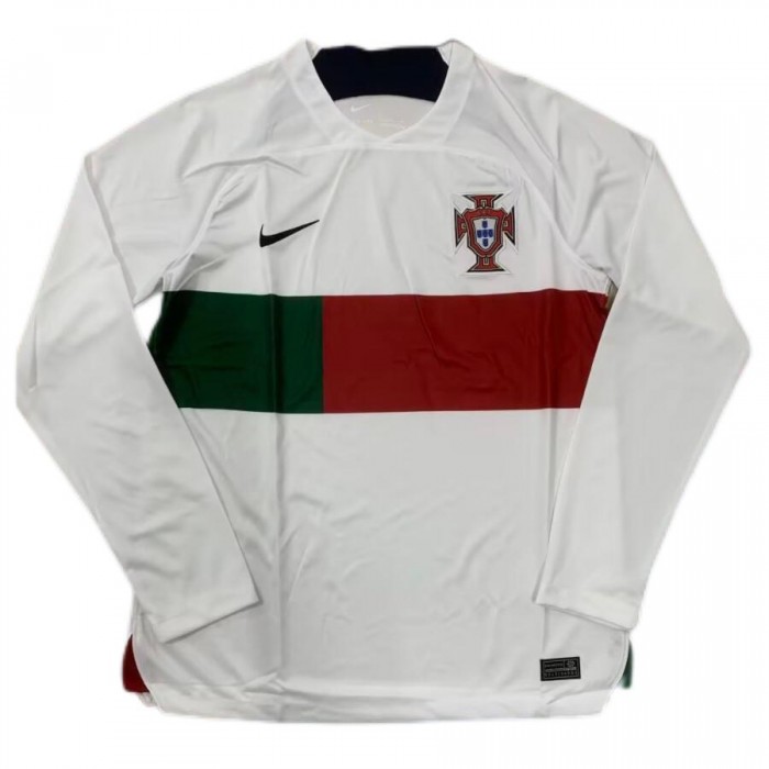 2022 World Cup National Team Portugal Away White Jersey Long sleeves-3735275