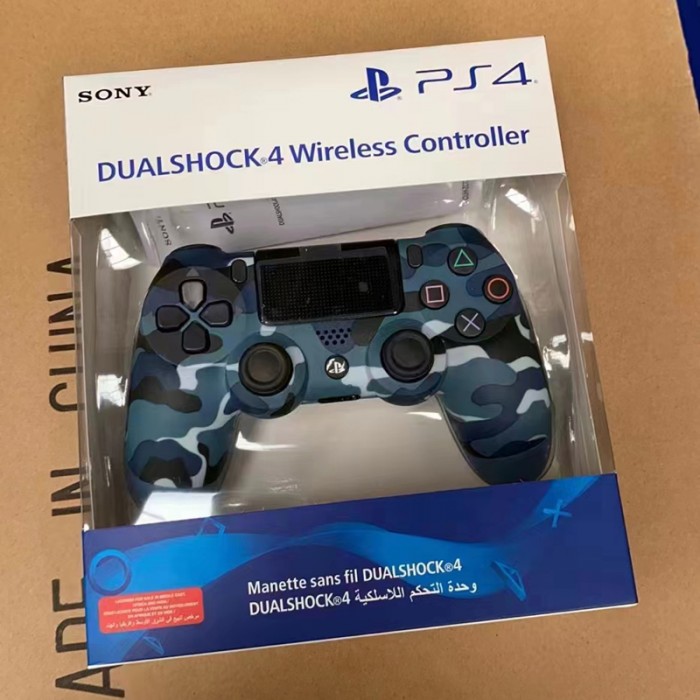 New PS4 PRO Gamepad PC PC version IOS mobile wireless Bluetooth steam controller-Camouflage Blue-9818571