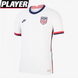 USA Home KIT 20-21 White Jersey version short sleeve (Player Version)-5332752