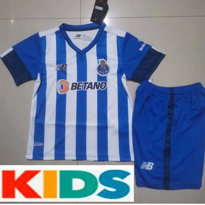 22/23 kids kit Porto Home White Blue White Jersey Kids suit (Shirt + Short )-4311389