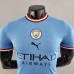 22/23 Manchester City Home Blue suit short sleeve kit Jersey (Shirt + Short) (player version)-8628784
