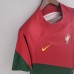 2022 World Cup National Team Portugal Home Red Green suit short sleeve kit Jersey (Shirt + Short)-5023345
