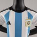2022 World Cup National Team Kids Argentina Home White Blue Kids suit short sleeve kit Jersey (Shirt + Short+Sock)-7804707