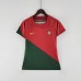 2022 World Cup National Team Portugal Home Red Green Women suit short sleeve kit Jersey (Shirt + Short +Sock)-6360518