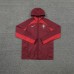 22/23 Portugal Wine Red Hooded Windbreaker Blue Red Edition Classic Training Suit-1626292