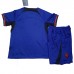 2022 World Cup Netherlands Away Navy Blue Jersey Kit short sleeve (Shirt + Short)-9102554