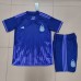 2022 World Cup Kids Argentina 3-Star Away Purple Kids Jersey Kit short sleeve (Shirt + Short+Sock)-7542654