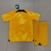 2022 World Cup Netherlands Home Gold Jersey Kit short sleeve (Shirt + Short)-3733627