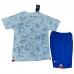2022 World Cup Kids France Away Kids White Grey Jersey Kit short sleeve (Shirt + Short)-4831720