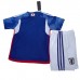 2022 World Cup Kids Japan Home Kids Blue White Jersey Kit short sleeve (Shirt + Short)-3477049