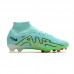 Air Zoom Mercurial Superfly IX Elite FG High Soccer Shoes-Blue/Green-4756463