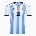 2022 World Cup Argentina 3-Star Home MESSI 10 Blue White Jersey Kit short sleeve (player version)-6106747