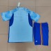 2022 World Cup Spain Away Kids Blue Jersey Kit short sleeve (Shirt + Short +Sock)-8026265