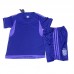 2022 World Cup Argentina Away Kids Purple Jersey Kit short sleeve (Shirt + Short +Sock)-9466882