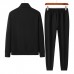 2 Piece Autumn Windbreaker jacket Zipper jacket Long sleeve Long Pants Set Casual Clothes-All Black-2275192