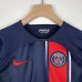 23/24 Kids Paris Saint-Germain PSG Home Navy Blue Red kids Jersey Kit (Shirt + Short)-6286339