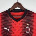 23/24 AC Milan Home Black Red Jersey Kit short Sleeve (Shirt + Short + Socks)-7601311
