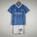 23/24 Kids Manchester City home Blue Kids Jersey Kit short sleeve (Shirt + Short +Socks)-1064708
