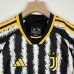 23/24 Kids Juventus home Black White Kids Jersey Kit short sleeve (Shirt + Short +Socks)-9613590
