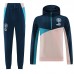 23/24 Manchester City Khaki Blue Hooded Edition Classic Jacket Training Suit (Top+Pant)-6816316