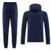2023 France Navy Blue Hooded Edition Classic Jacket Training Suit (Top+Pant)-8559631